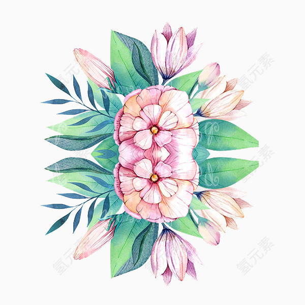 手绘鲜花插画