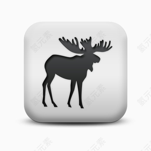 不光滑的白色的广场图标动物动物驼鹿Animals-Icons