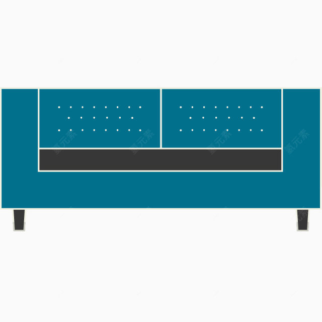 卡通手绘扁平化家具双人长沙发下载