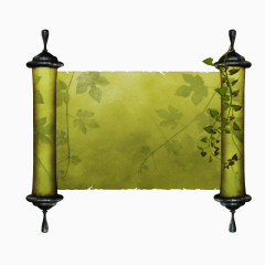 丛林绿叶卷轴游戏情景素材