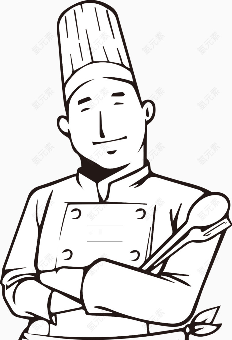 厨师简易画卡通手绘装饰元素图标元素