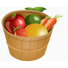 桶里的蔬菜水果