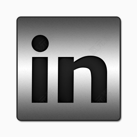 LinkedIn标志钢铁社会媒体上的黑色镶嵌