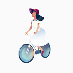 女人踏单车