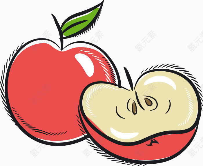 卡通蔬菜苹果素材