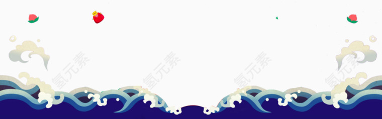 蓝色大海手绘中国风