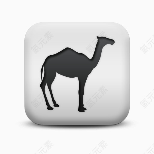 不光滑的白色的广场图标动物动物骆驼Animals-Icons