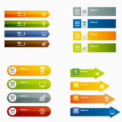 4组常用彩色渐变数字标签
