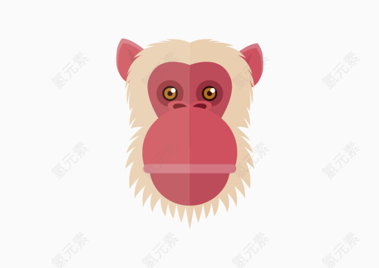 矢量粉色猴子