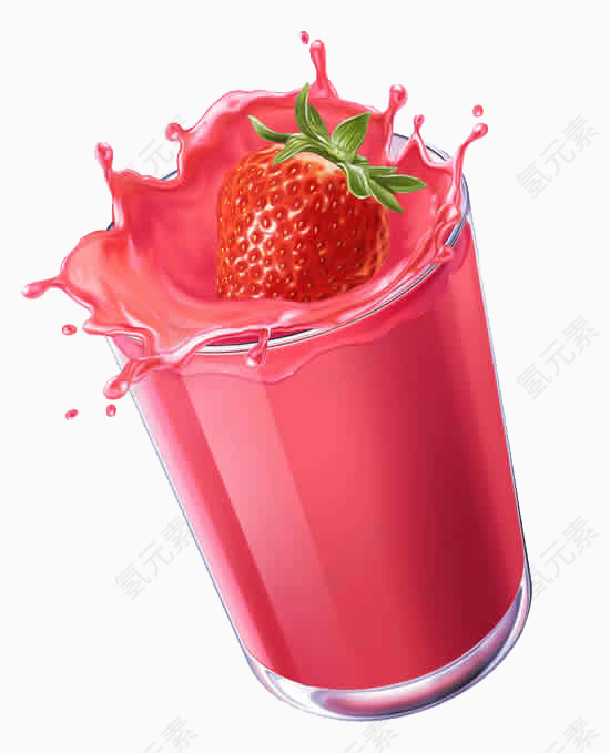 一杯草莓果汁