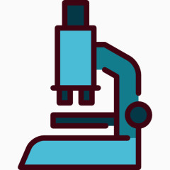 科学研究学习系列全套彩色图标显微镜