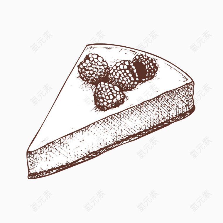 手绘树莓蛋糕