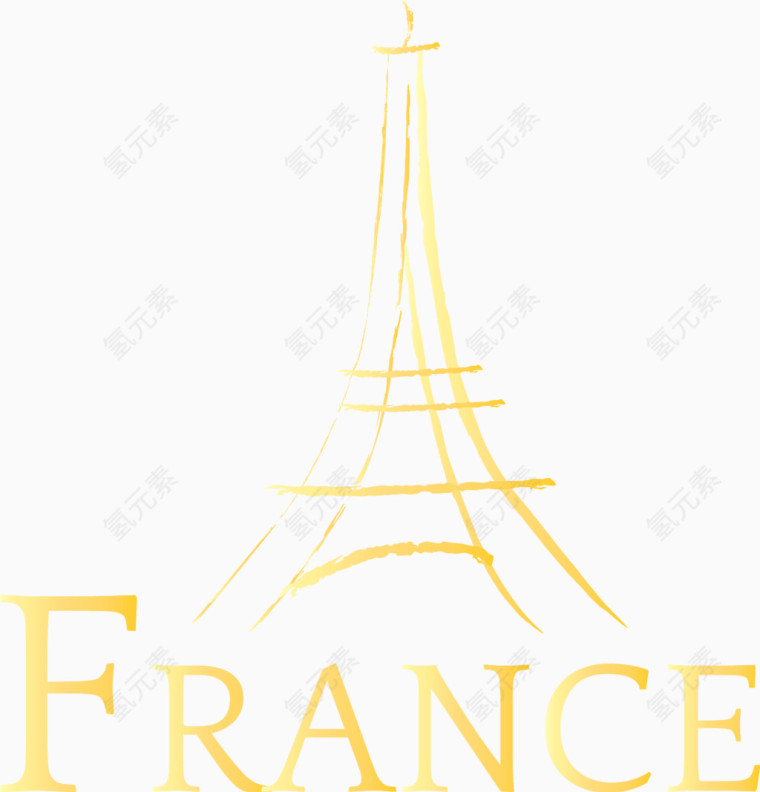 手绘法国埃菲尔铁塔