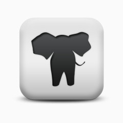 不光滑的白色的广场图标动物动物大象Animals-Icons