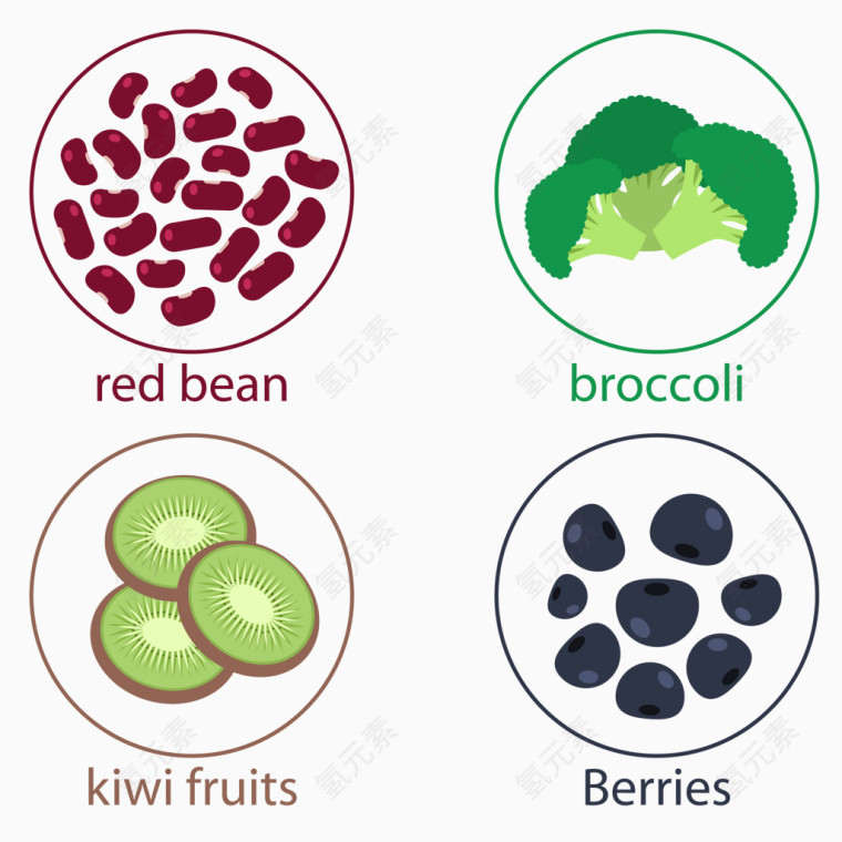 绿色食物素材种子元素矢量图