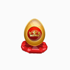 精美的在红宝石上的金色的蛋