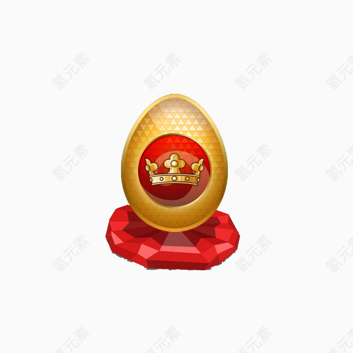 精美的在红宝石上的金色的蛋