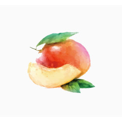 卡通手绘水彩桃子