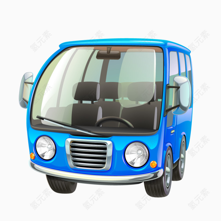 蓝色小型面包车