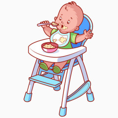 卡通吃饭的婴儿