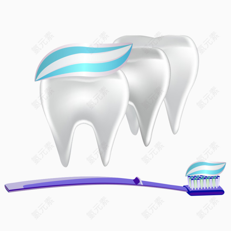 矢量牙刷牙齿