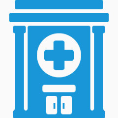 医院蓝色的医学的图标