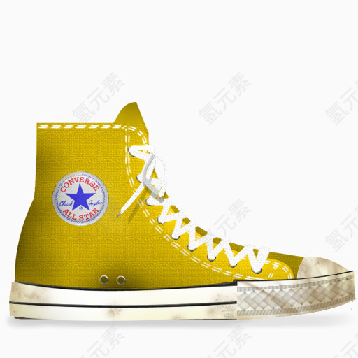 匡威黄色的脏鞋Converse-icons