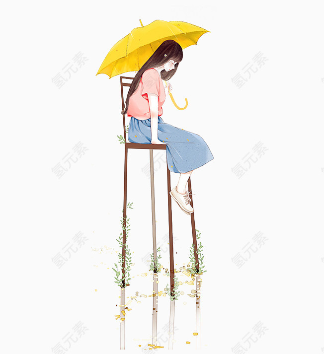 打雨伞的女孩