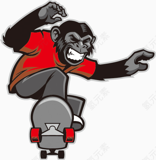 玩滑板的猩猩