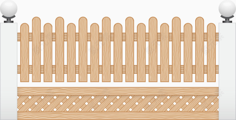 矢量木质护栏灯泡