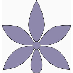 线描花托上的紫色花瓣免扣素材