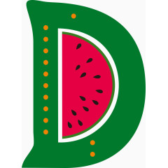 卡通水果字母图标D