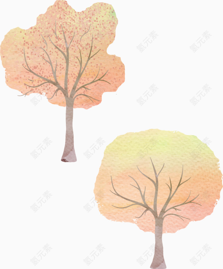 秋季手绘树矢量