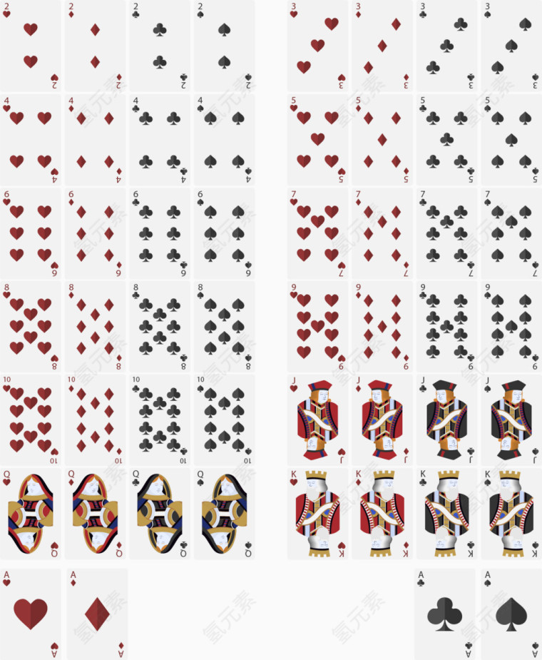矢量手绘扑克牌