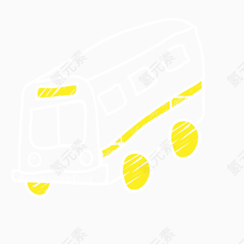 手绘线性公交车