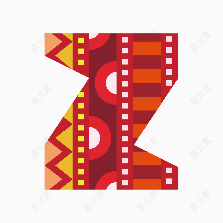 民族风几何图案字母Z