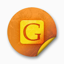 谷歌标志广场橙色贴纸社交媒体
