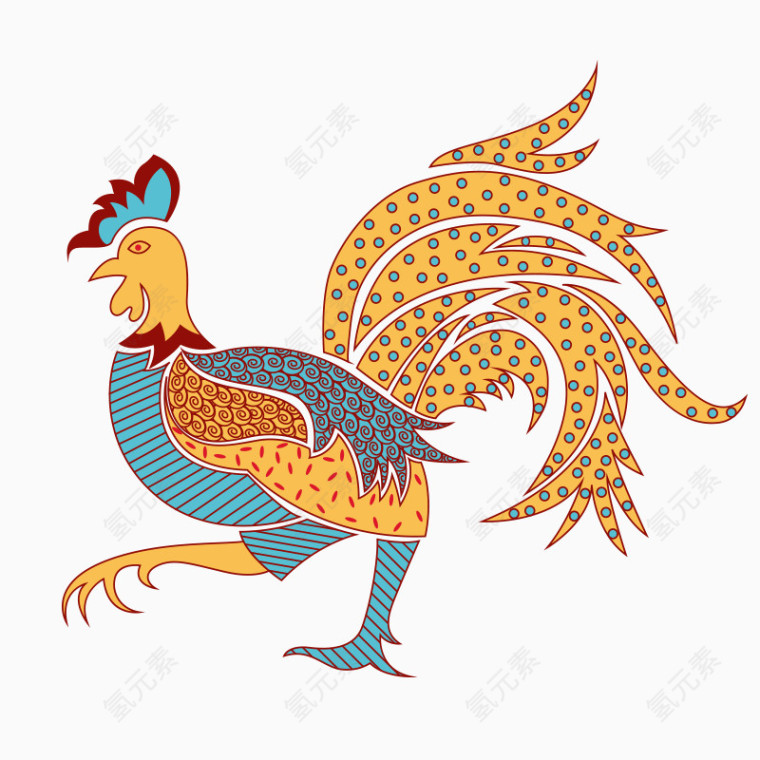 鸡年中国风鸡动物素材