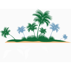 一大片椰子树简易画卡通手绘装饰元素