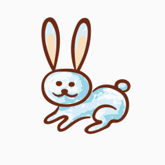 卡通彩绘小蓝兔
