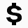 货币标志美元简单的黑色iphonemini图标