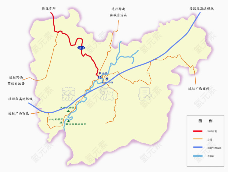 贵州荔波县交通区位图