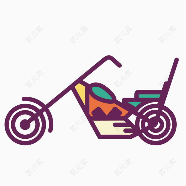 卡通彩色摩托车