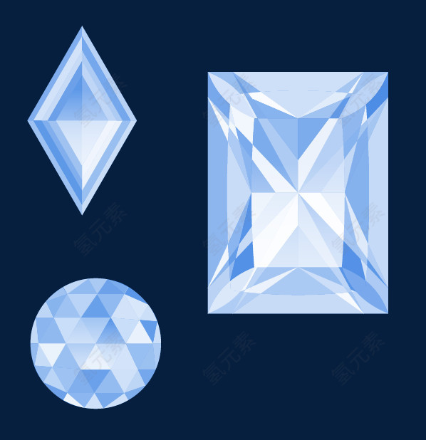 免抠蓝色钻石素材