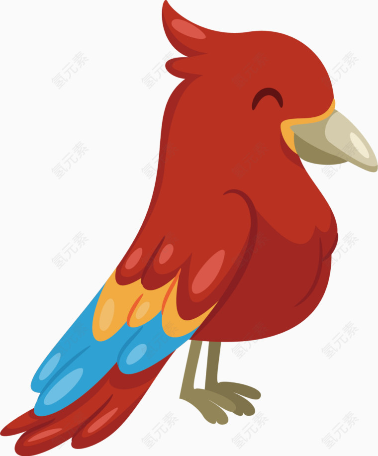 可爱红色鹦鹉