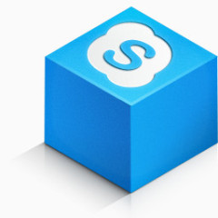 Skype颜色isometric-3d-social-icons