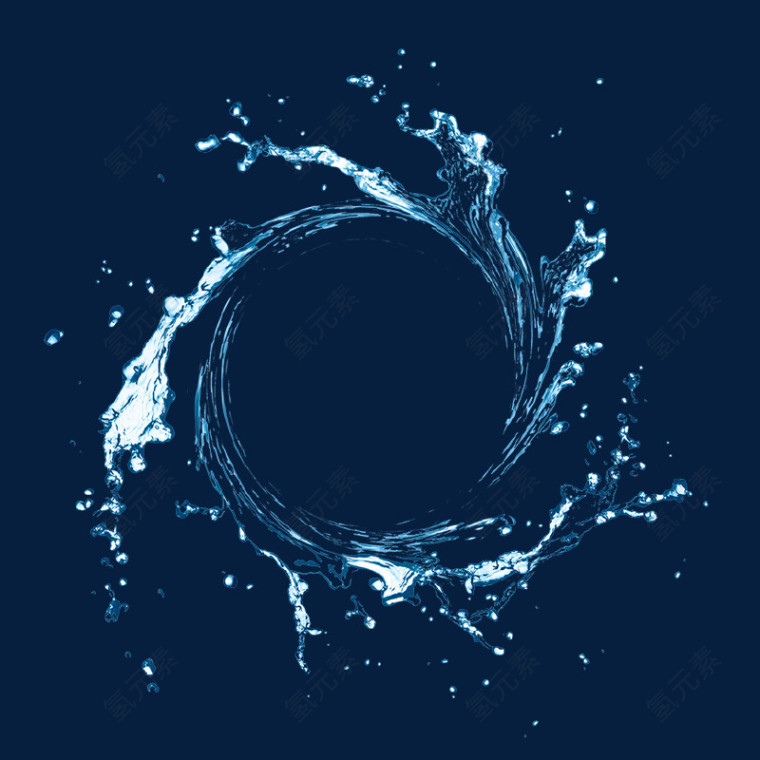 水呈圆形发散效果元素