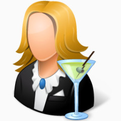 Occupations Bartender Female Light Icon
