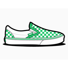 货车棋盘绿色鞋van-slip-ons-shoes-icons