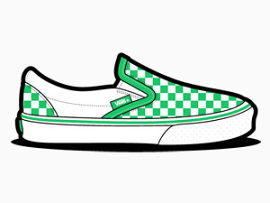 货车棋盘绿色鞋van-slip-ons-shoes-icons